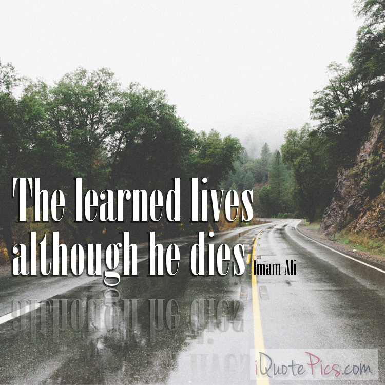 picture with quote of The learned lives although he dies.