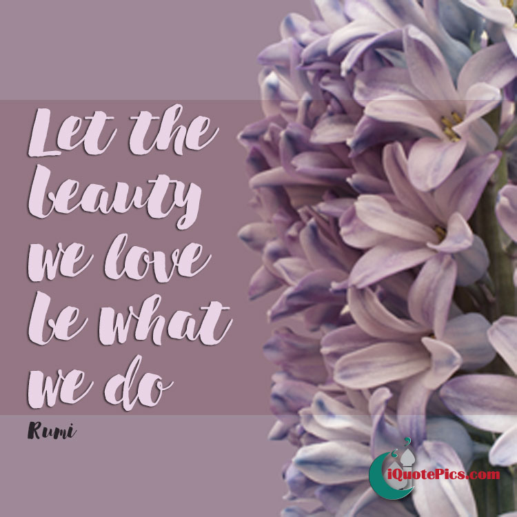 picture with quote of Let the beauty we love be what we do.